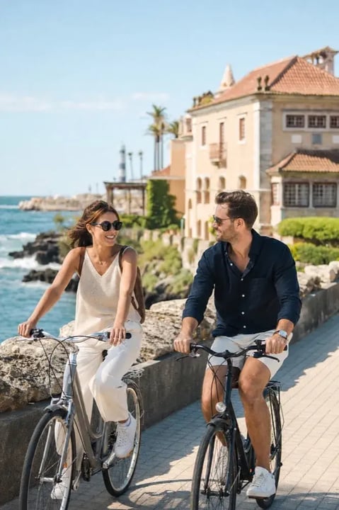Couple enjoying outdoor lifestyle in Portugal
