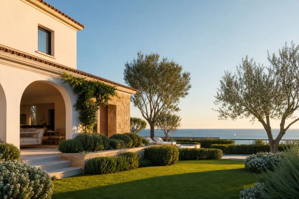 Refined Portuguese coastal villa with garden and sea view