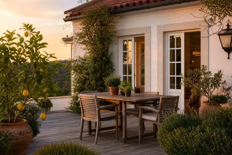 Private terrace belonging to a Portuguese home